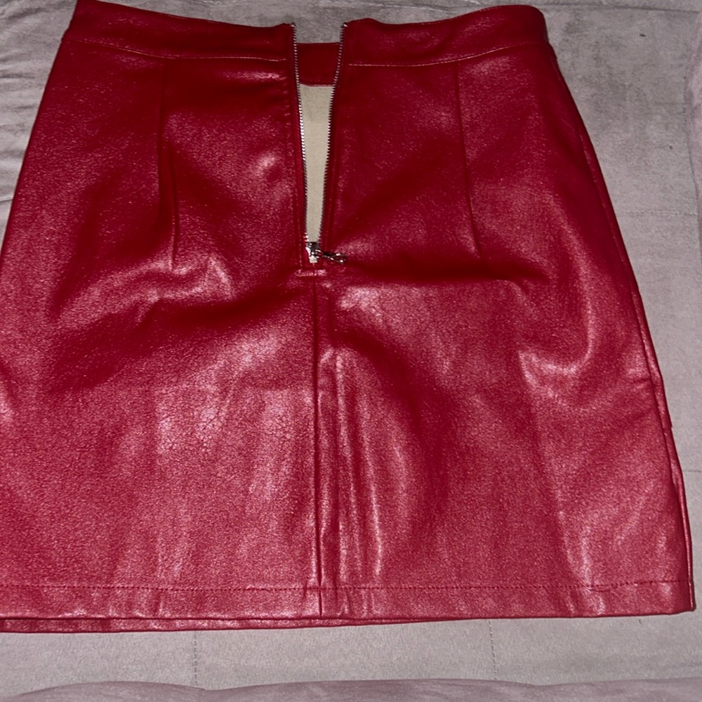 Brand New never worn Burgundy Red Pleather Skirt
